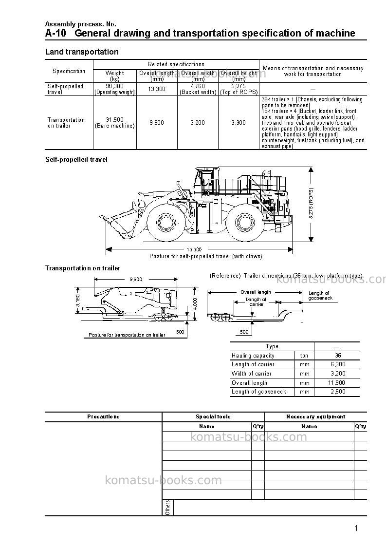 Komatsu wa800-3jpn Field assembly manual cover Page 4 Komatsu wa800-3jpn Field assembly manual cover Page 4