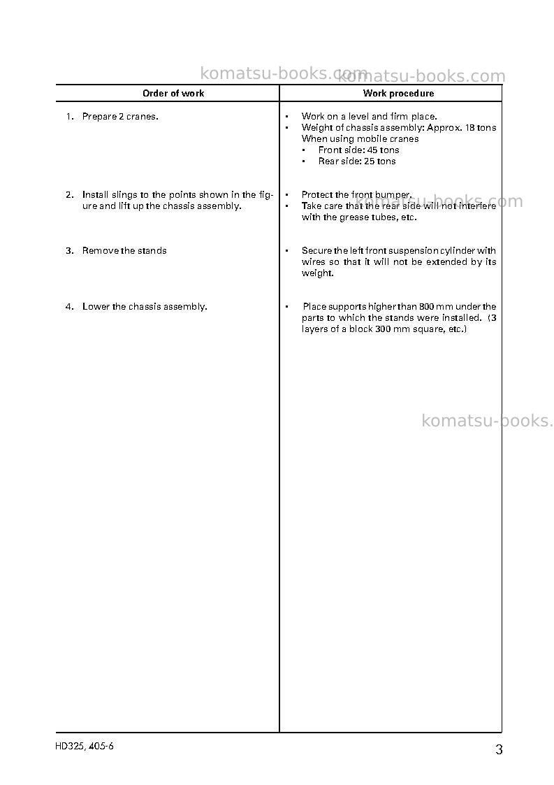 Komatsu hd325-6jpn Field assembly manual cover Page 4 Komatsu hd325-6jpn Field assembly manual cover Page 4