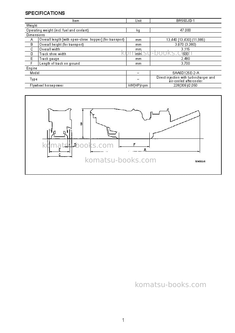 Komatsu br550jg-1jpn Field assembly manual cover Page 4 Komatsu br550jg-1jpn Field assembly manual cover Page 4
