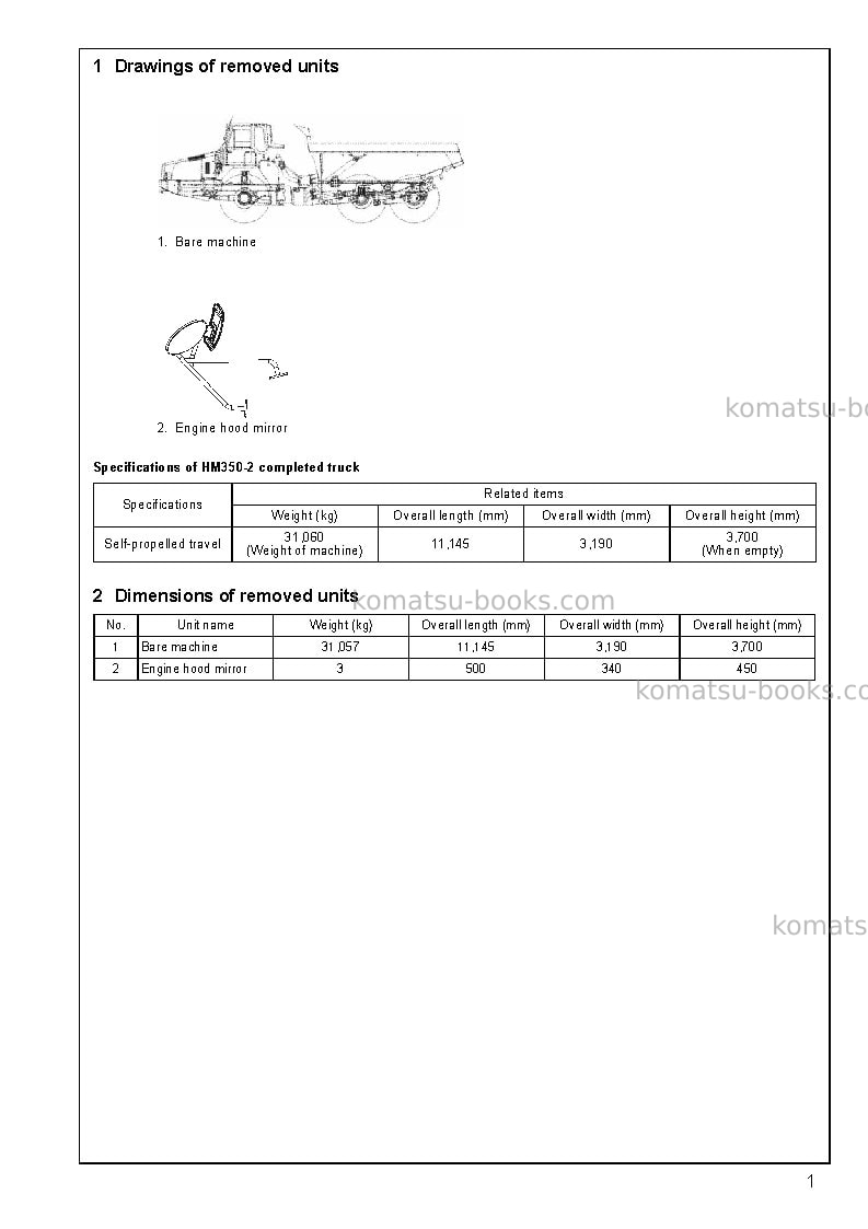 Komatsu hm350-2jpn Field assembly manual cover Page 4 Komatsu hm350-2jpn Field assembly manual cover Page 4