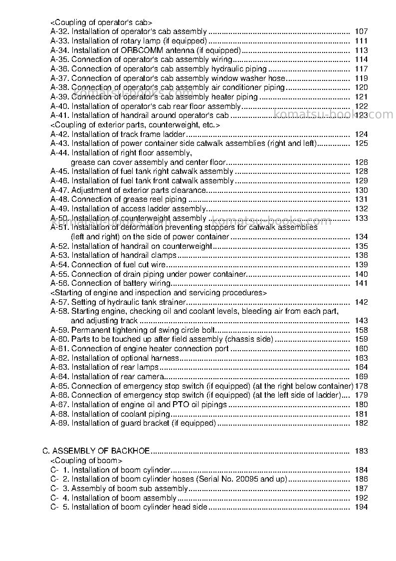 Komatsu pc2000-8jpn--30c degree Field assembly manual cover Page 4 Komatsu pc2000-8jpn--30c degree Field assembly manual cover Page 4