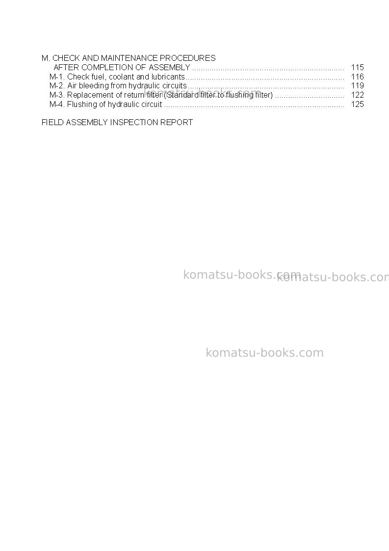 Komatsu br580jg-1jpn Field assembly manual cover Page 4 Komatsu br580jg-1jpn Field assembly manual cover Page 4