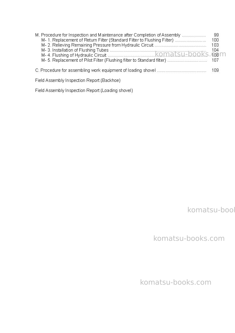 Komatsu pc1250-8jpn-r Field assembly manual cover Page 4 Komatsu pc1250-8jpn-r Field assembly manual cover Page 4