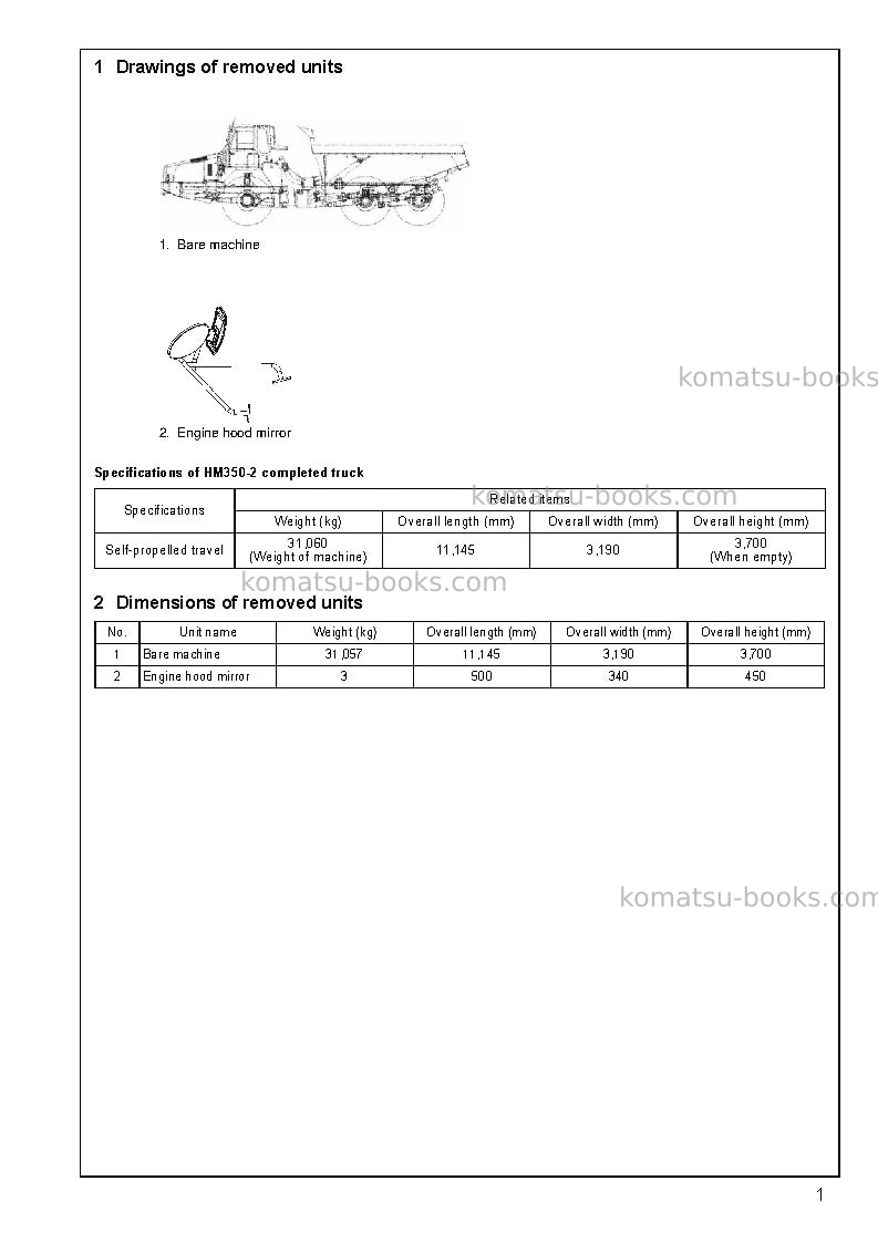 Komatsu hm350-2jpn-r Field assembly manual cover Page 4