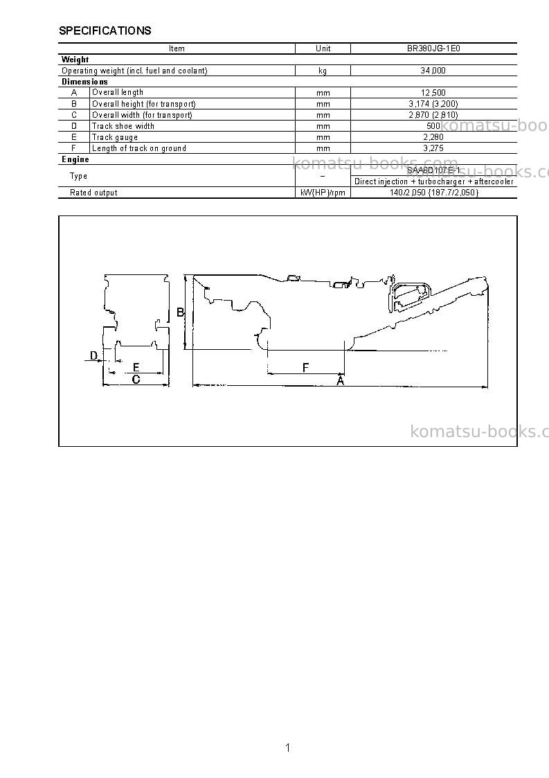 Komatsu br380jg-1jpn-e0 Field assembly manual cover Page 4 Komatsu br380jg-1jpn-e0 Field assembly manual cover Page 4