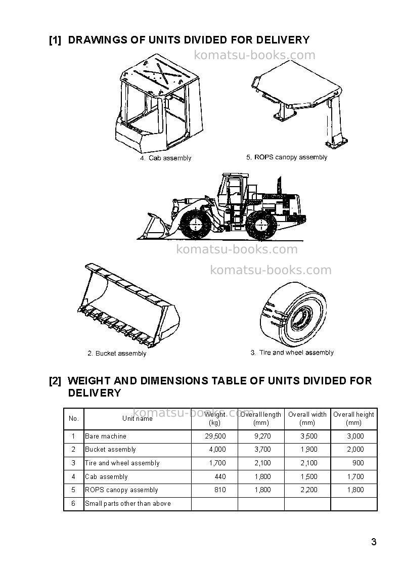 Komatsu wa600-3jpn Field assembly manual cover Page 4 Komatsu wa600-3jpn Field assembly manual cover Page 4
