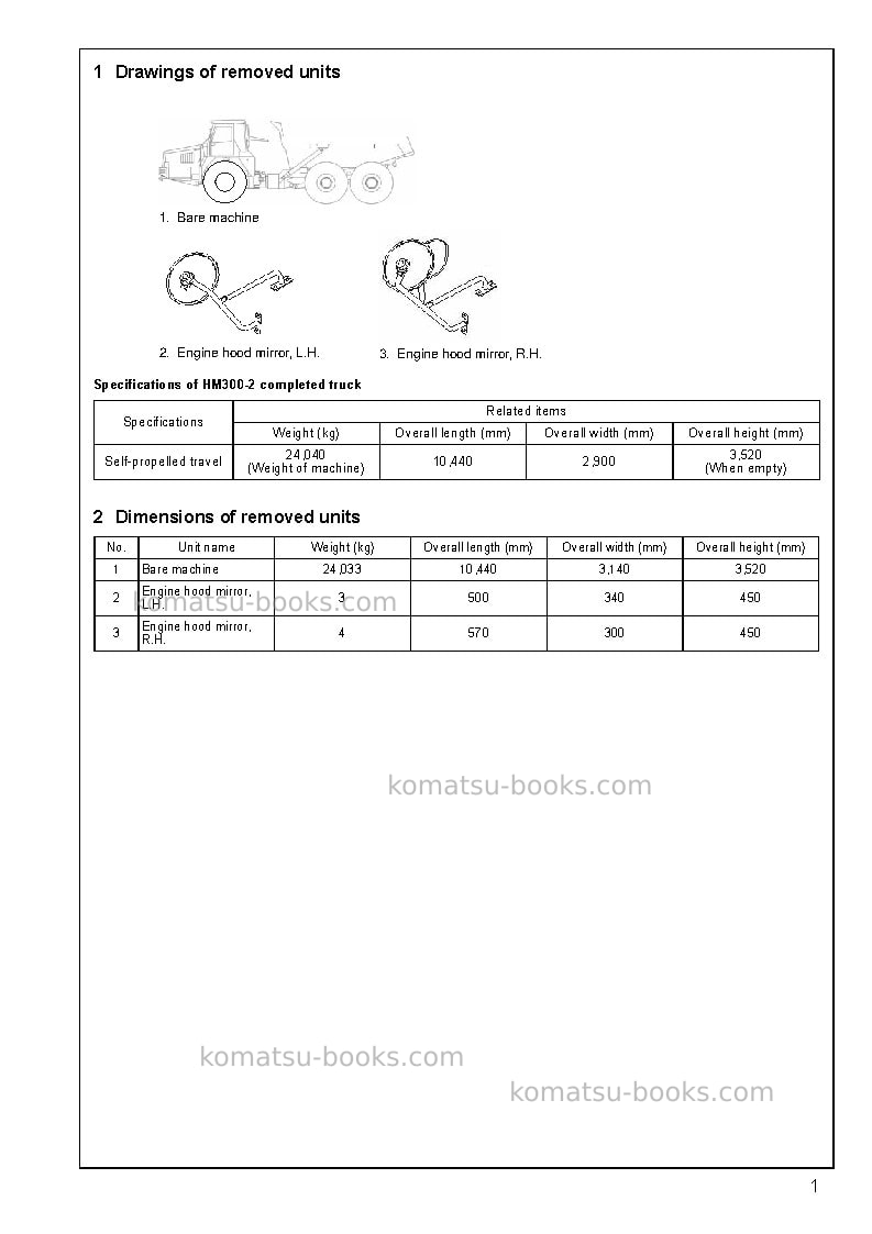 Komatsu hm300-2jpn-r Field assembly manual cover Page 4 Komatsu hm300-2jpn-r Field assembly manual cover Page 4