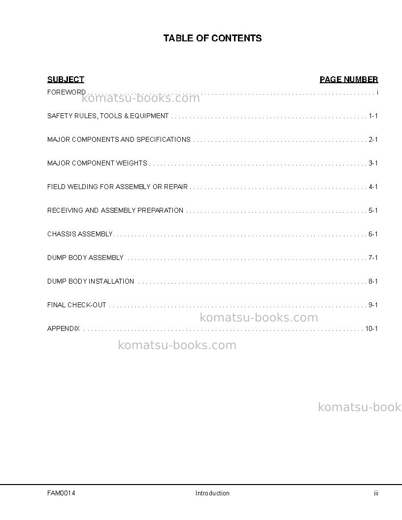 Komatsu hd1500-7jpn Field assembly manual cover Page 4