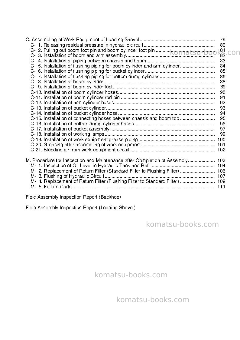 Komatsu pc850se-8jpn-r1 Field assembly manual cover Page 4 Komatsu pc850se-8jpn-r1 Field assembly manual cover Page 4