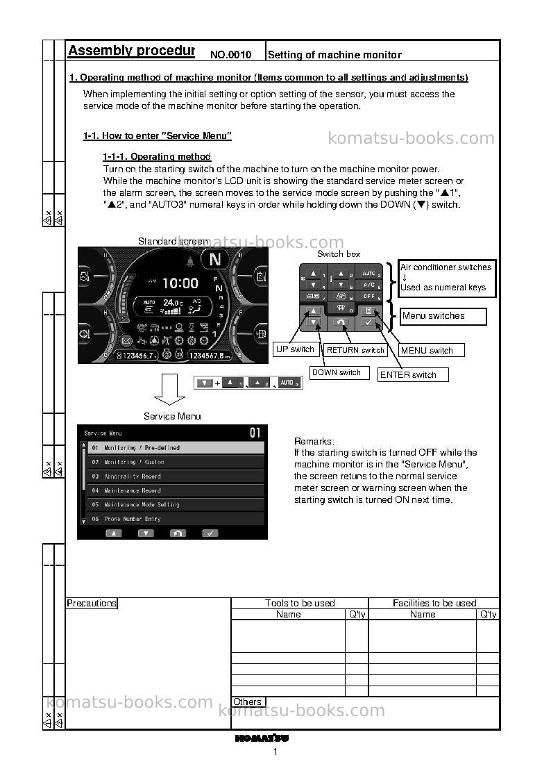 Komatsu wa380-7jpn Field assembly manual cover Page 4 Komatsu wa380-7jpn Field assembly manual cover Page 4