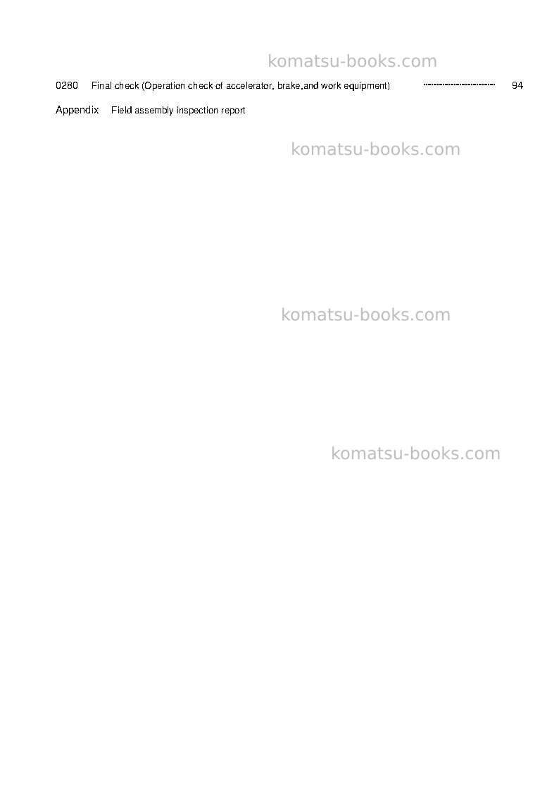 Komatsu wa500-7jpn Field assembly manual cover Page 4 Komatsu wa500-7jpn Field assembly manual cover Page 4