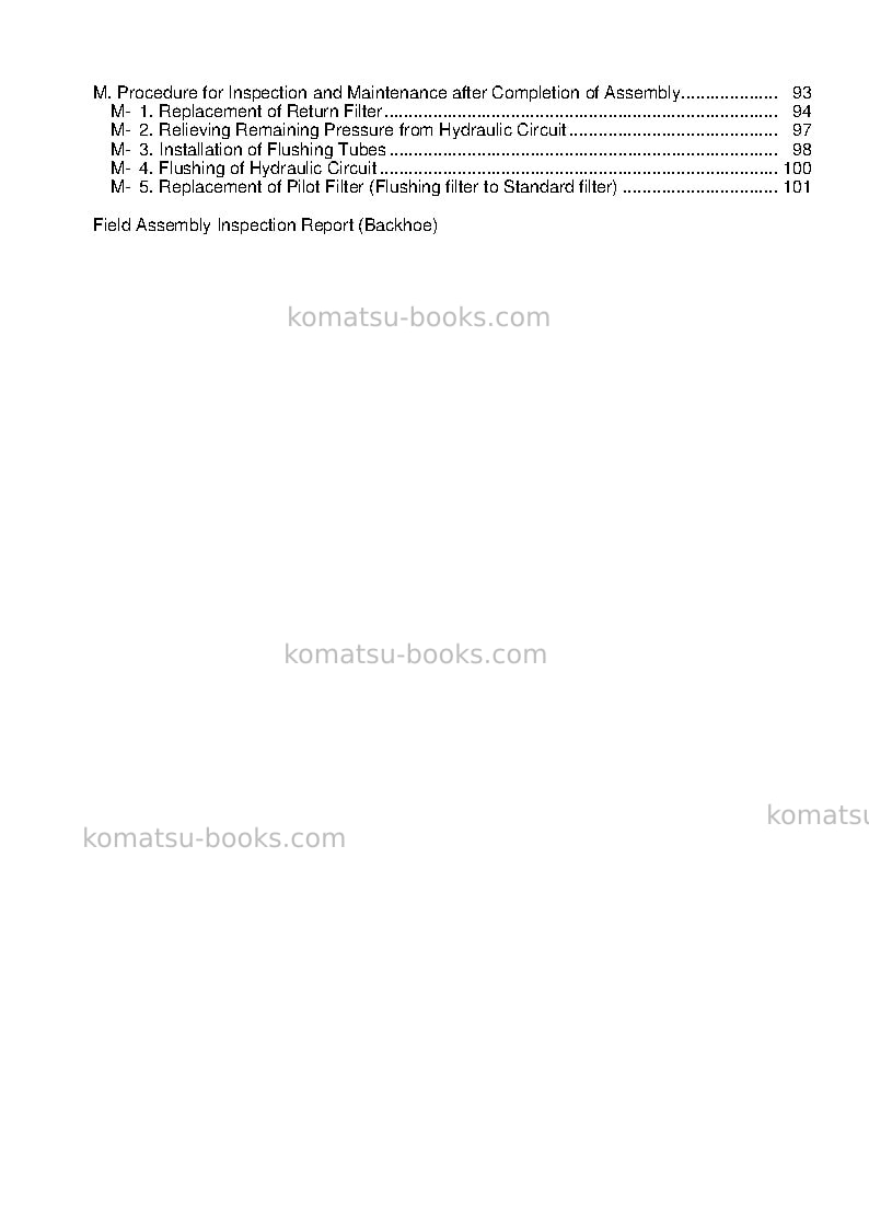 Komatsu pc1250sp-8jpn-r, for kal Field assembly manual cover Page 4 Komatsu pc1250sp-8jpn-r, for kal Field assembly manual cover Page 4