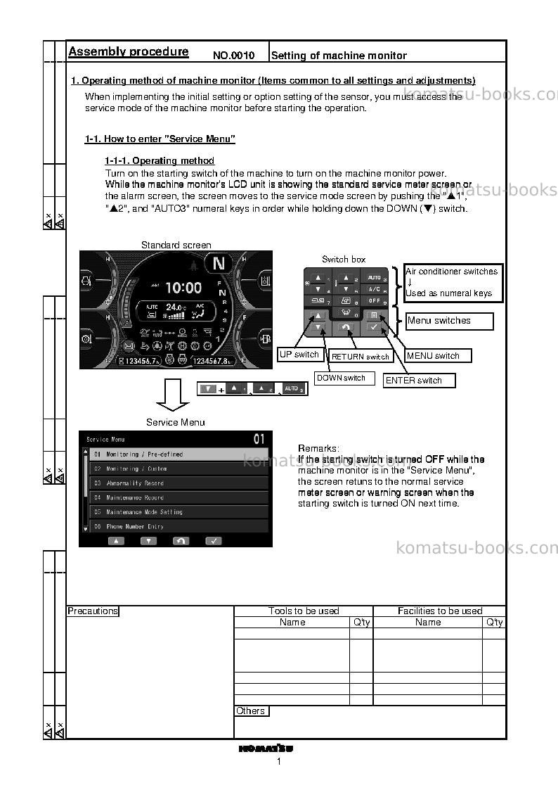 Komatsu hd465-7deu-tier3 Field assembly manual cover Page 4 Komatsu hd465-7deu-tier3 Field assembly manual cover Page 4