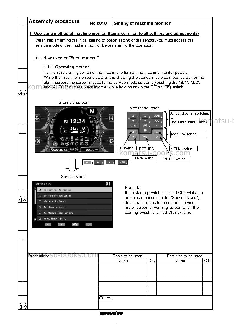 Komatsu wa470-8jpn Field assembly manual cover Page 4 Komatsu wa470-8jpn Field assembly manual cover Page 4