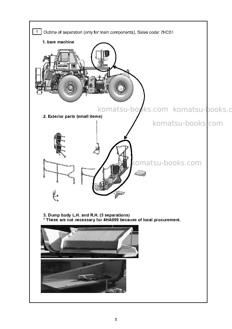 Komatsu hd465-8jpn Field assembly manual cover Page 4 Komatsu hd465-8jpn Field assembly manual cover Page 4