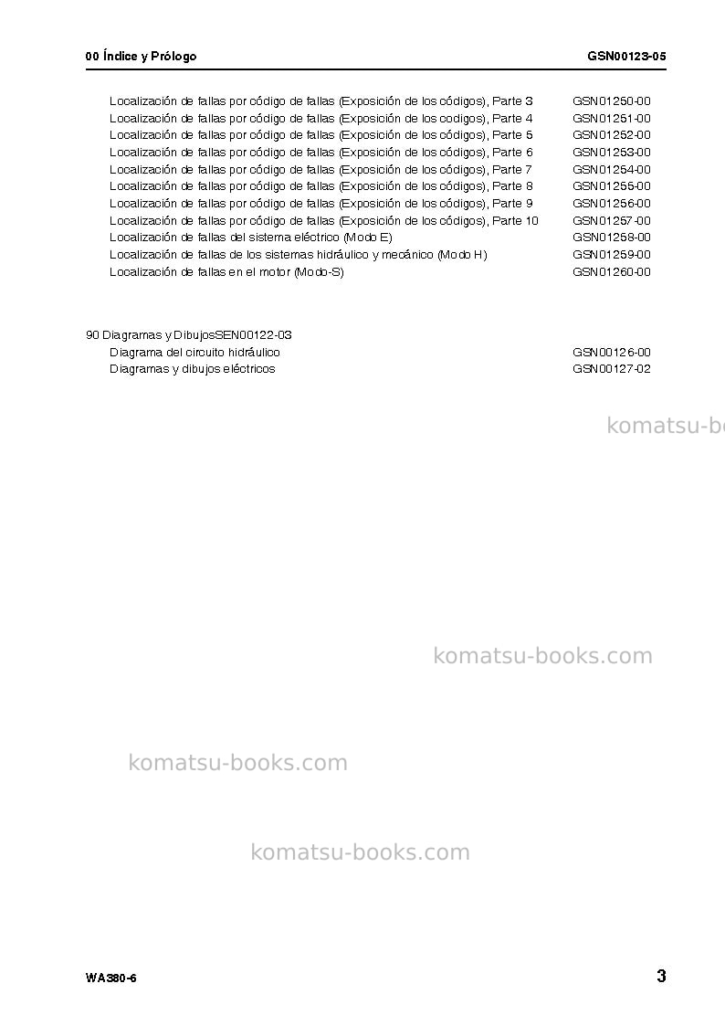Komatsu wa380-6jpn Reparación y mantenimiento cover Page 4