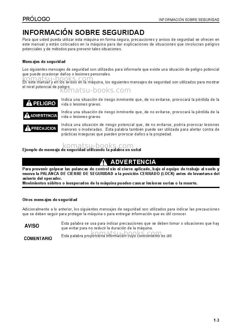 Komatsu gd825a-2jpn Manual de operación cover Page 4