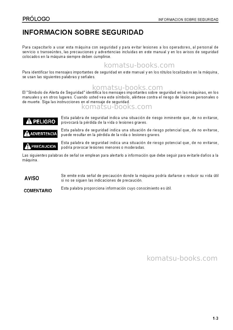 Komatsu d375a-6jpn-r Manual de operación cover Page 4 Komatsu d375a-6jpn-r Manual de operación cover Page 4