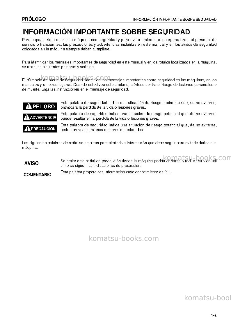 Komatsu d65ex-16jpn Manual de operación cover Page 4
