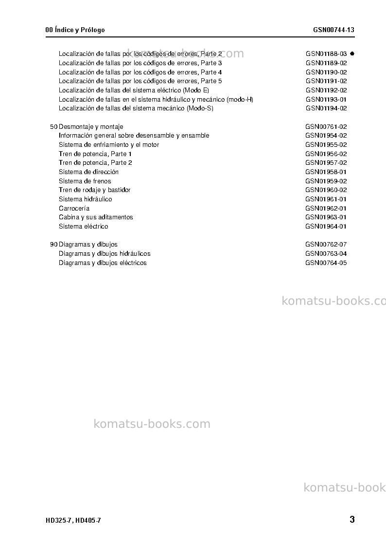 Komatsu hd325-7jpn Reparación y mantenimiento cover Page 4
