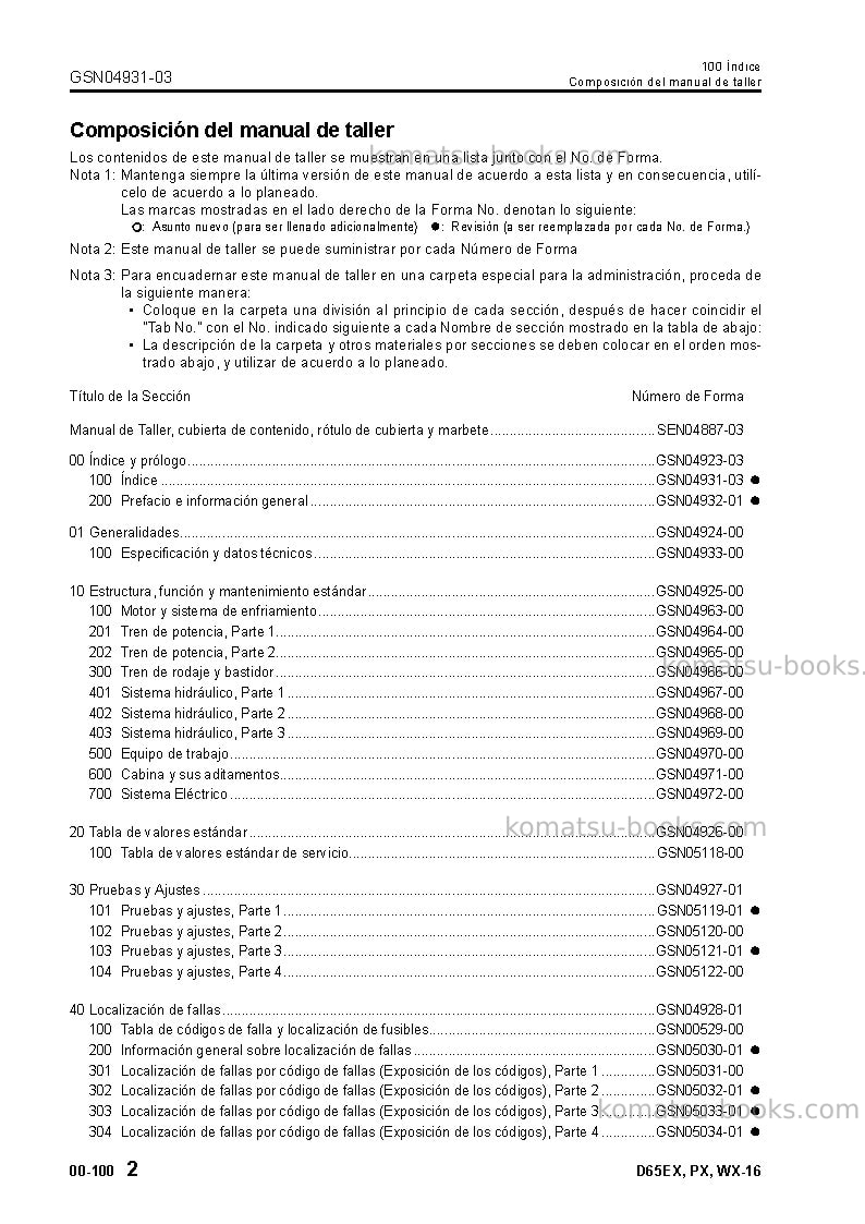 Komatsu d65ex-16jpn Reparación y mantenimiento cover Page 4 Komatsu d65ex-16jpn Reparación y mantenimiento cover Page 4