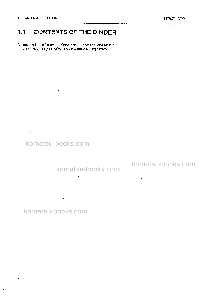 Komatsu pc3000-6deu Operation manual cover Page 4 Komatsu pc3000-6deu Operation manual cover Page 4