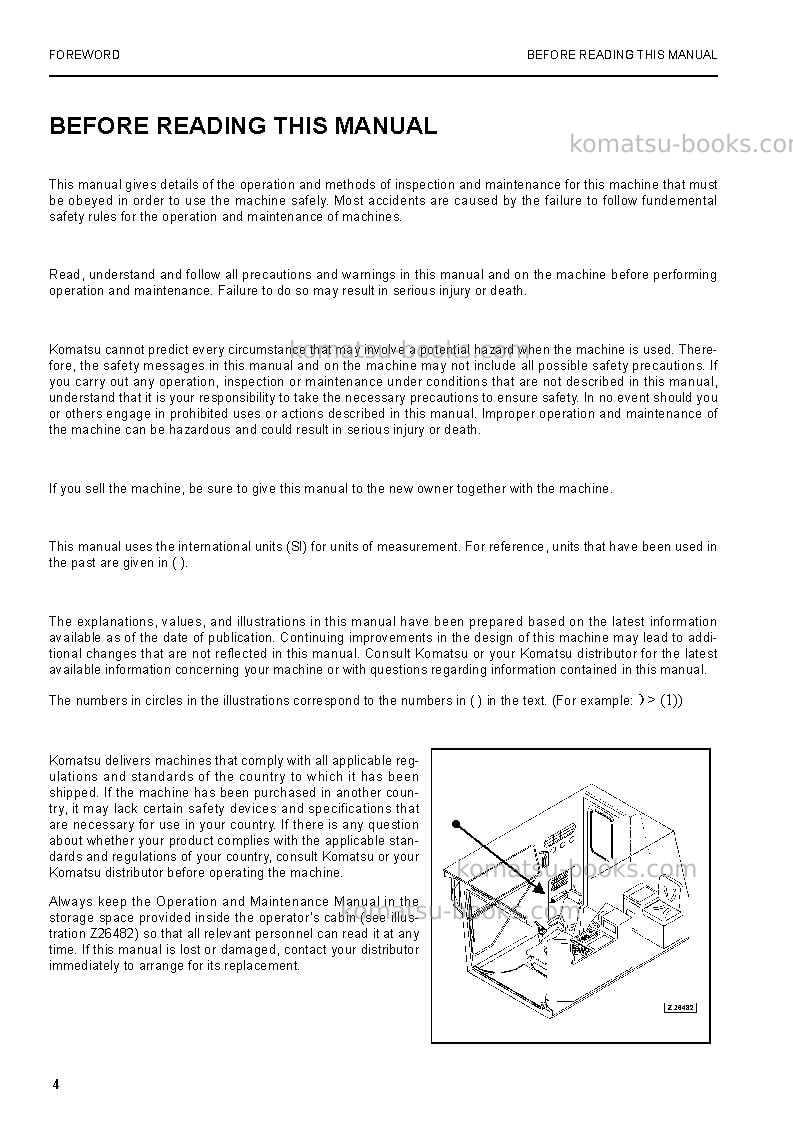Komatsu pc3000-6deu Operation manual cover Page 4 Komatsu pc3000-6deu Operation manual cover Page 4
