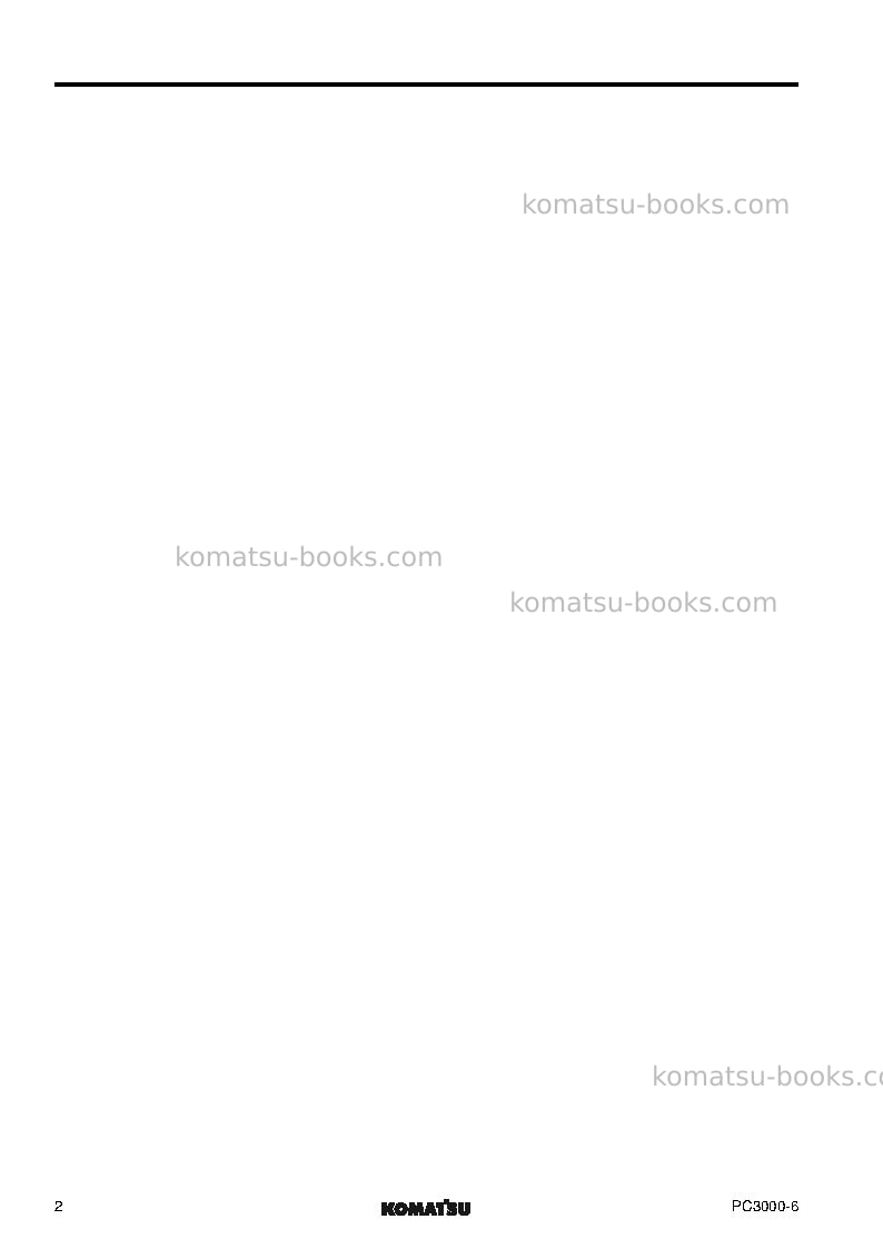 Komatsu pc3000-6deu Repair & maintenance cover Page 4