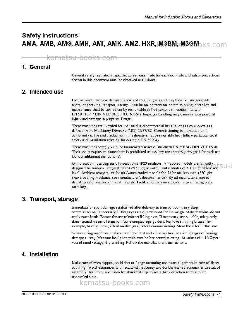 Komatsu pc3000e-6deu Operation manual cover Page 4 Komatsu pc3000e-6deu Operation manual cover Page 4
