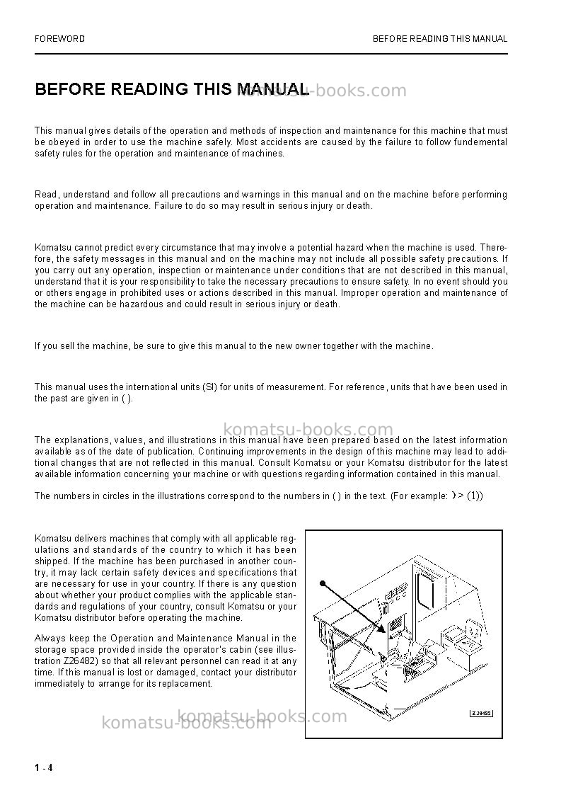 Komatsu pc4000-6deu-electric motor Operation manual cover Page 4