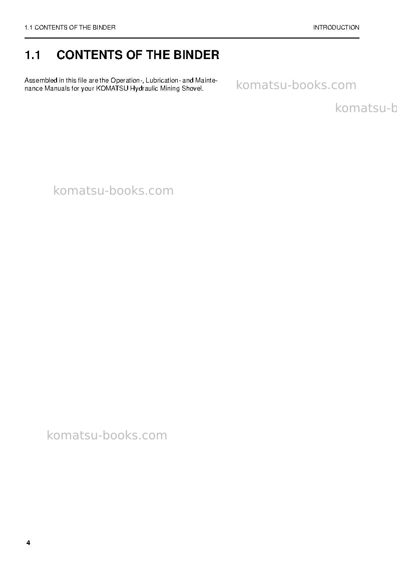 Komatsu pc8000-6deu Operation manual cover Page 4 Komatsu pc8000-6deu Operation manual cover Page 4