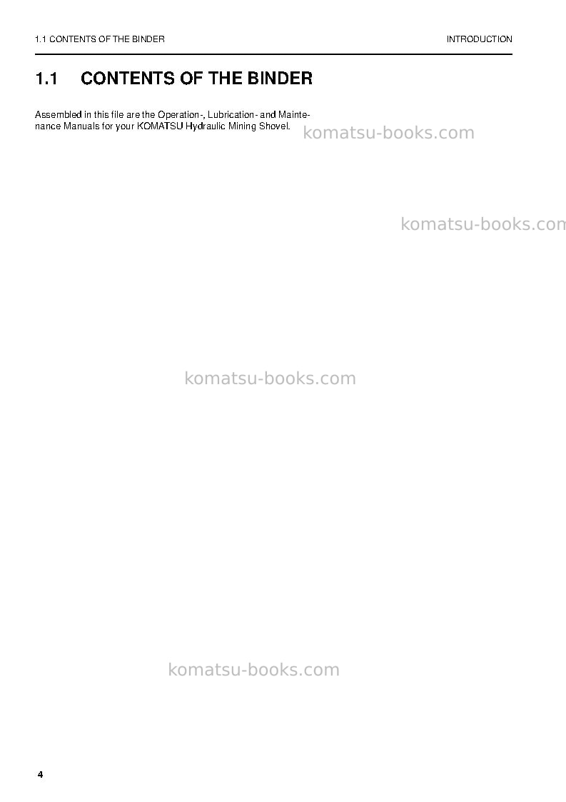Komatsu pc8000-6deu Operation manual cover Page 4 Komatsu pc8000-6deu Operation manual cover Page 4
