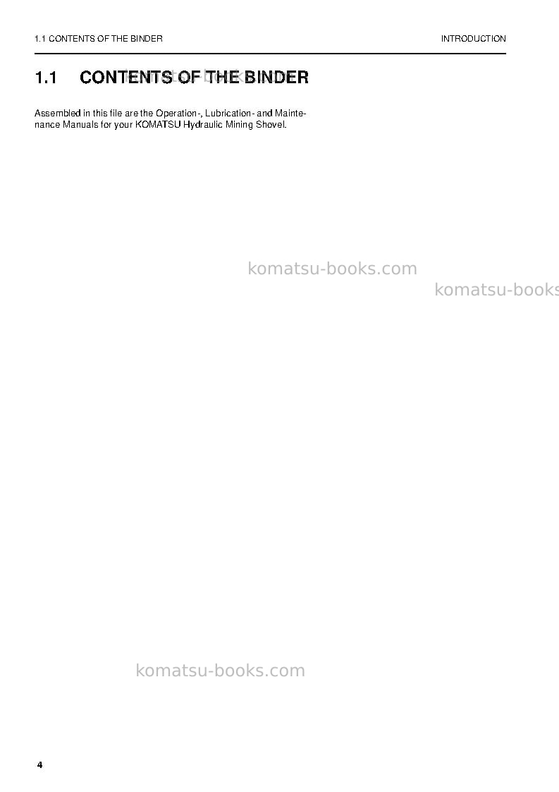 Komatsu pc8000-6deu-electric motor Operation manual cover Page 4 Komatsu pc8000-6deu-electric motor Operation manual cover Page 4