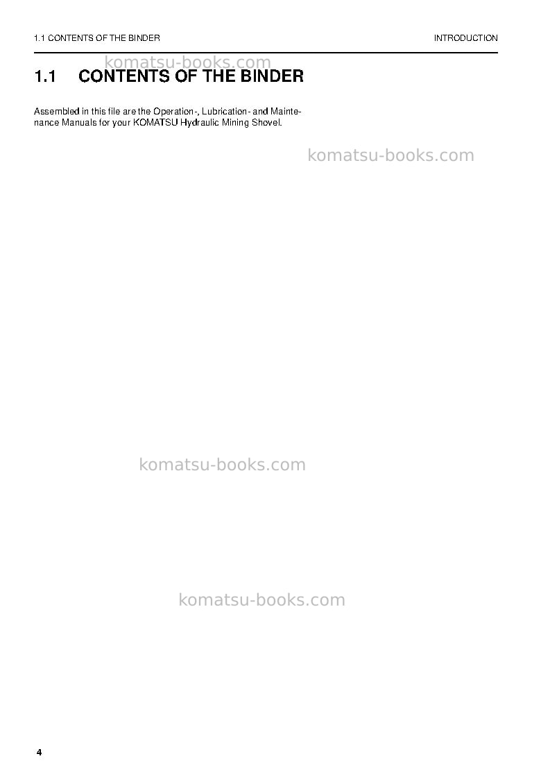 Komatsu pc8000-6deu Operation manual cover Page 4 Komatsu pc8000-6deu Operation manual cover Page 4