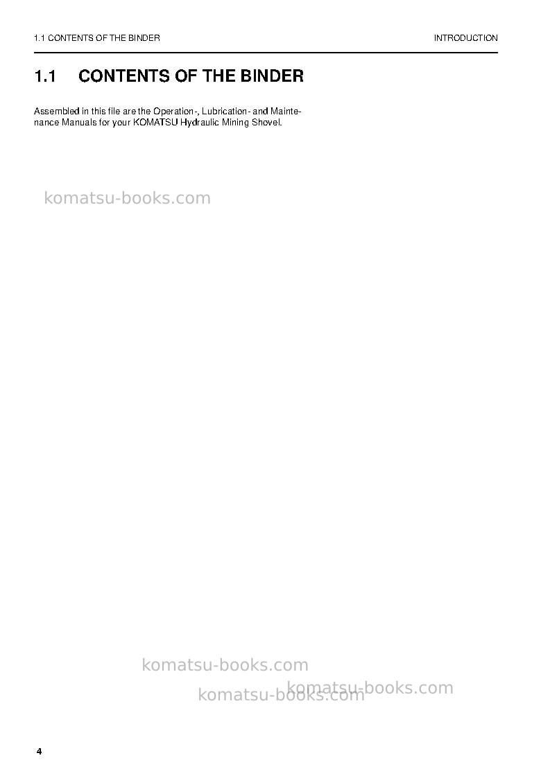 Komatsu pc8000-6deu Operation manual cover Page 4