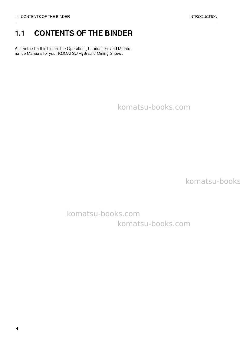 Komatsu pc8000-6deu-electric motor Operation manual cover Page 4 Komatsu pc8000-6deu-electric motor Operation manual cover Page 4