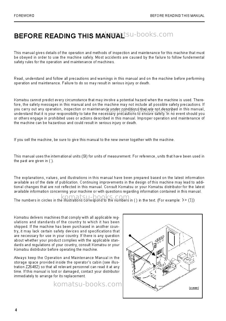 Komatsu pc8000-6deu Operation manual cover Page 4 Komatsu pc8000-6deu Operation manual cover Page 4