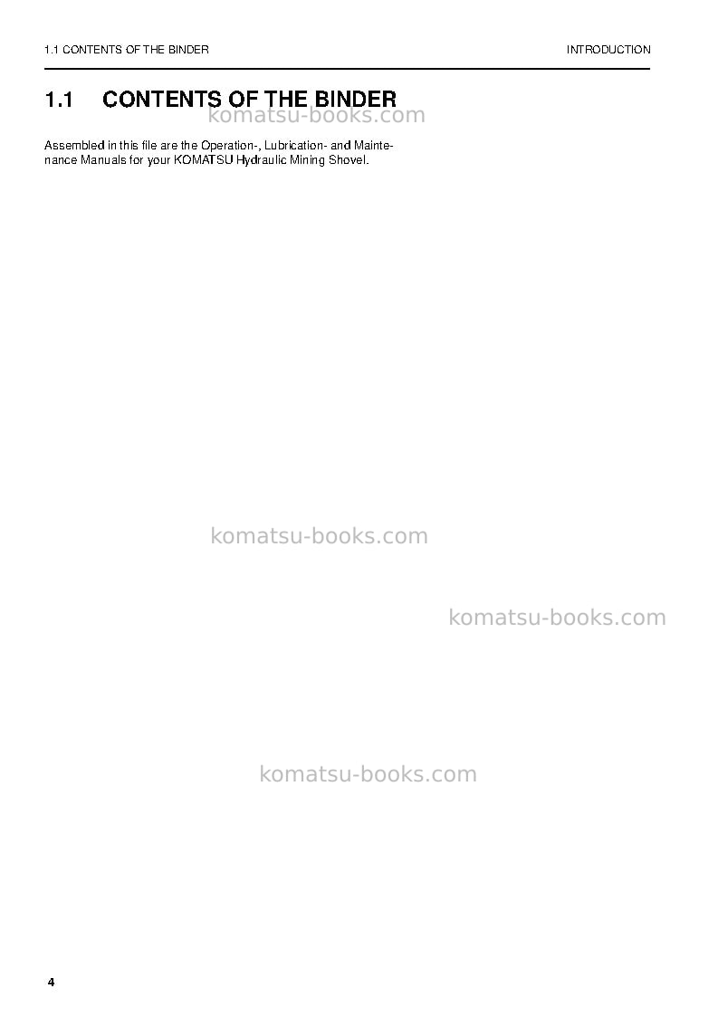 Komatsu pc5500-6deu Operation manual cover Page 4 Komatsu pc5500-6deu Operation manual cover Page 4