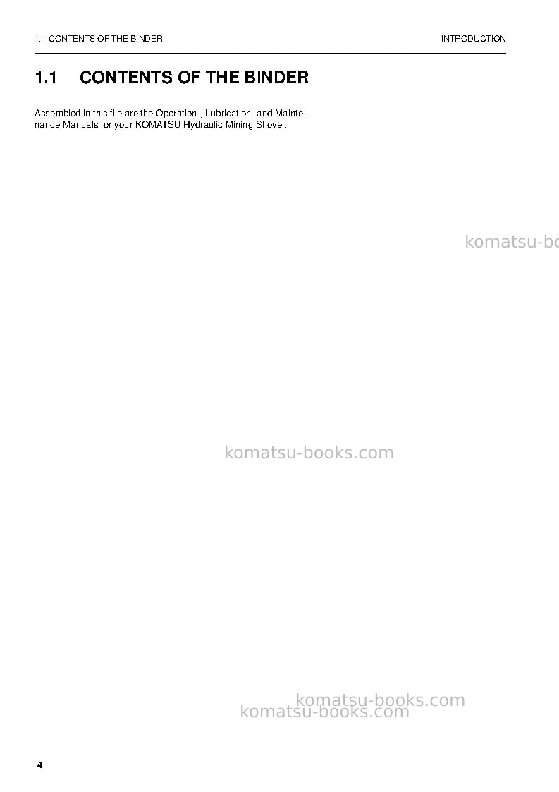 Komatsu pc5500-6deu Operation manual cover Page 4