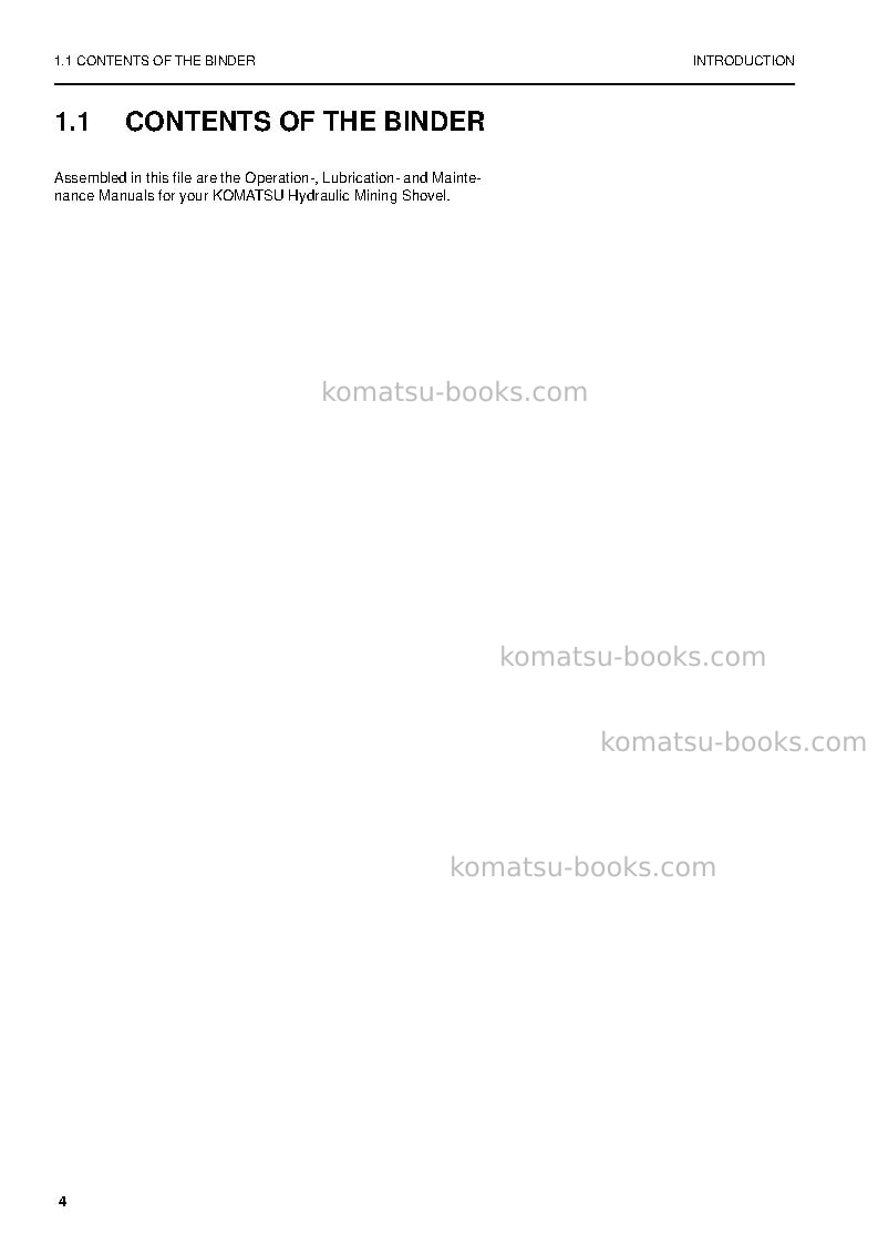 Komatsu pc5500-6deu Operation manual cover Page 4 Komatsu pc5500-6deu Operation manual cover Page 4