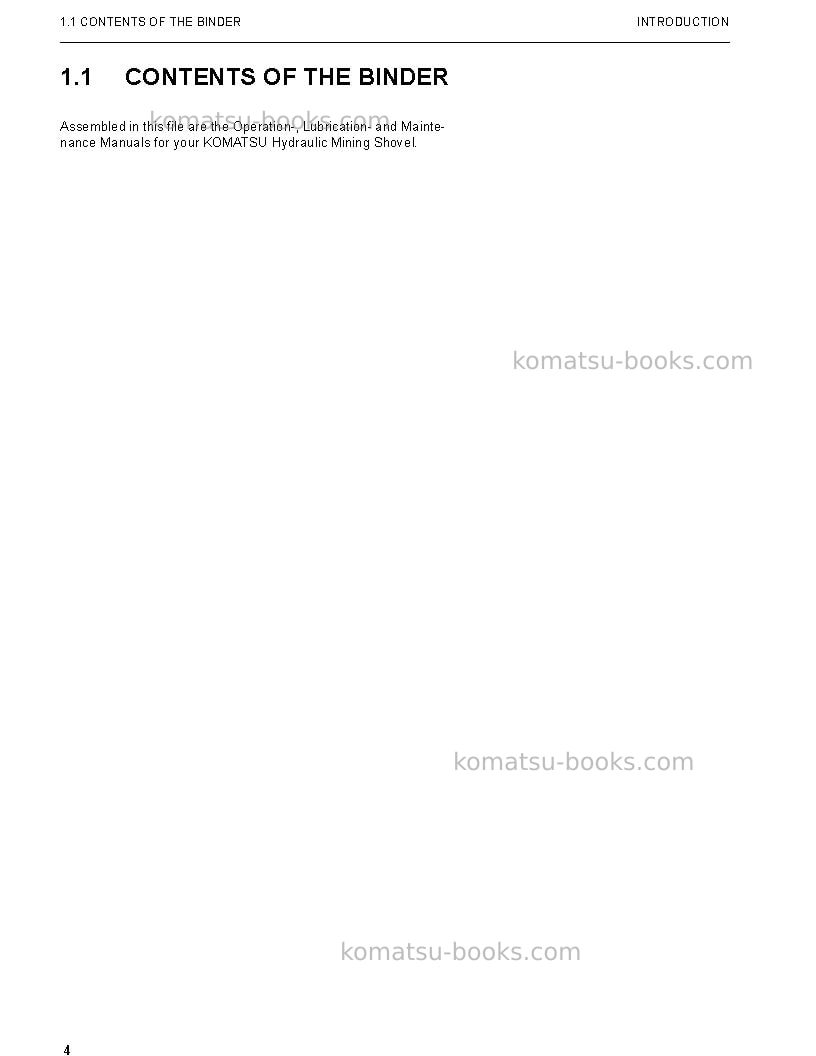 Komatsu pc5500-6deu Operation manual cover Page 4 Komatsu pc5500-6deu Operation manual cover Page 4