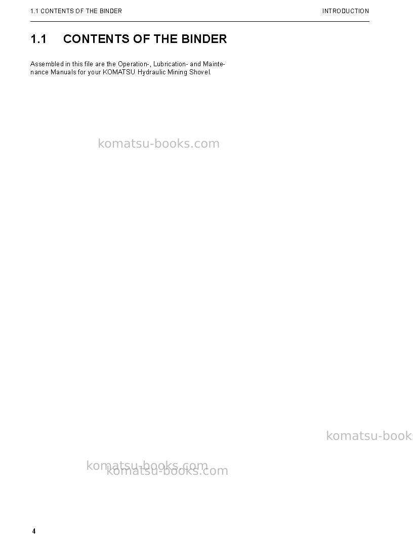Komatsu pc5500-6deu Operation manual cover Page 4 Komatsu pc5500-6deu Operation manual cover Page 4