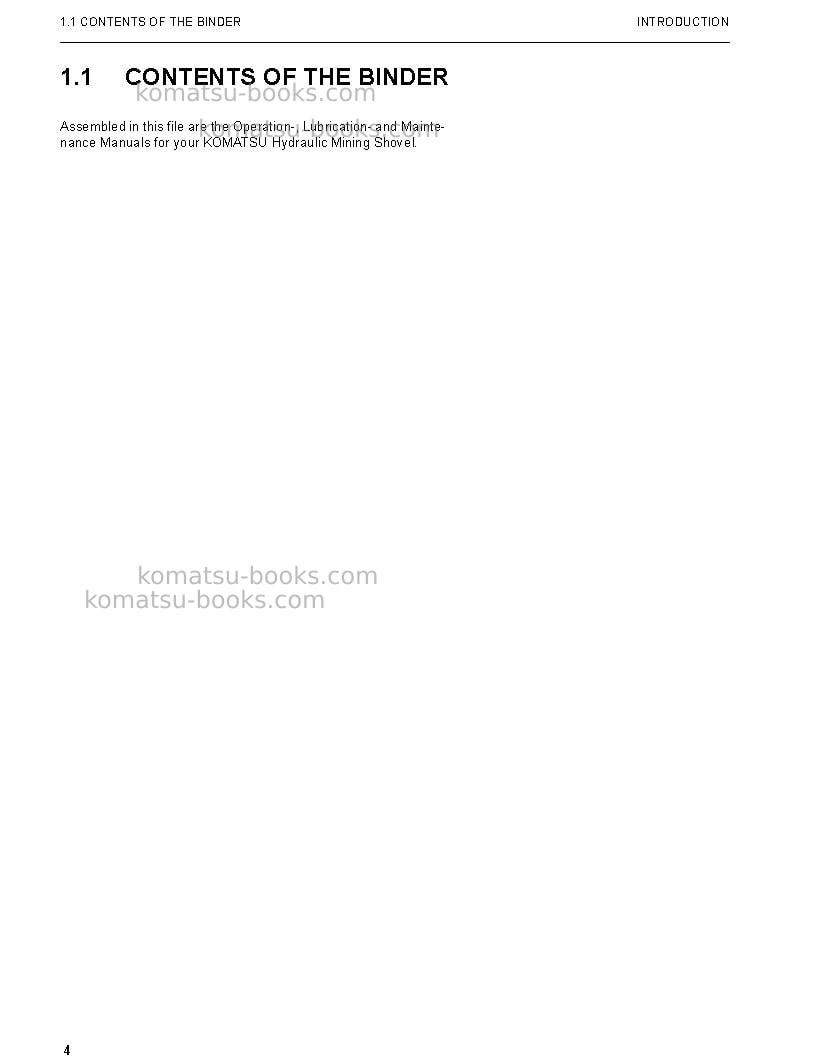 Komatsu pc5500-6deu Operation manual cover Page 4 Komatsu pc5500-6deu Operation manual cover Page 4