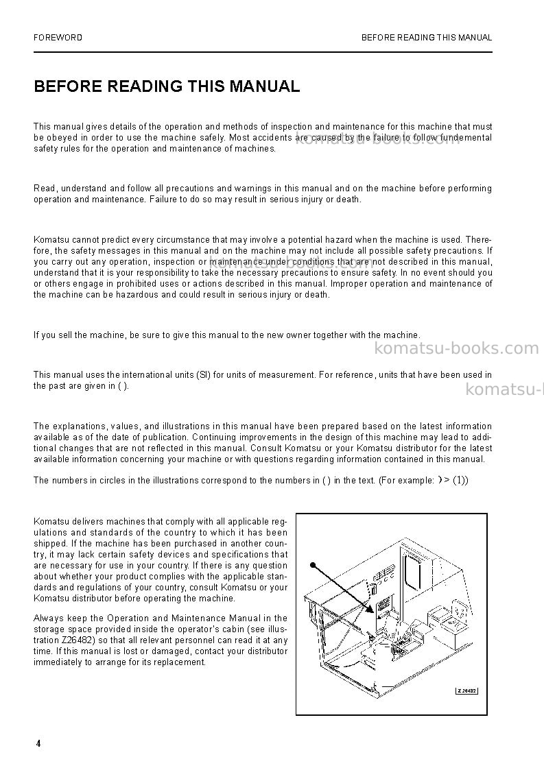 Komatsu pc5500-6deu-electric motor Operation manual cover Page 4 Komatsu pc5500-6deu-electric motor Operation manual cover Page 4