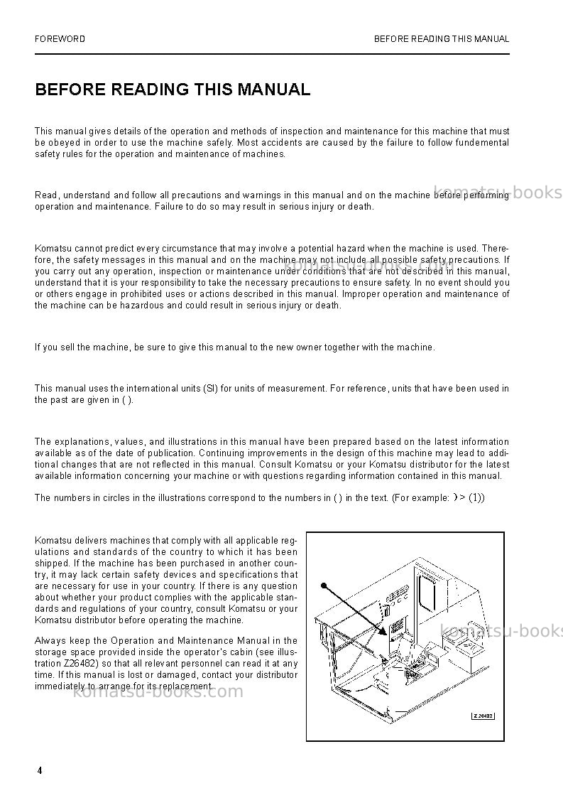 Komatsu pc5500-6deu Operation manual cover Page 4 Komatsu pc5500-6deu Operation manual cover Page 4