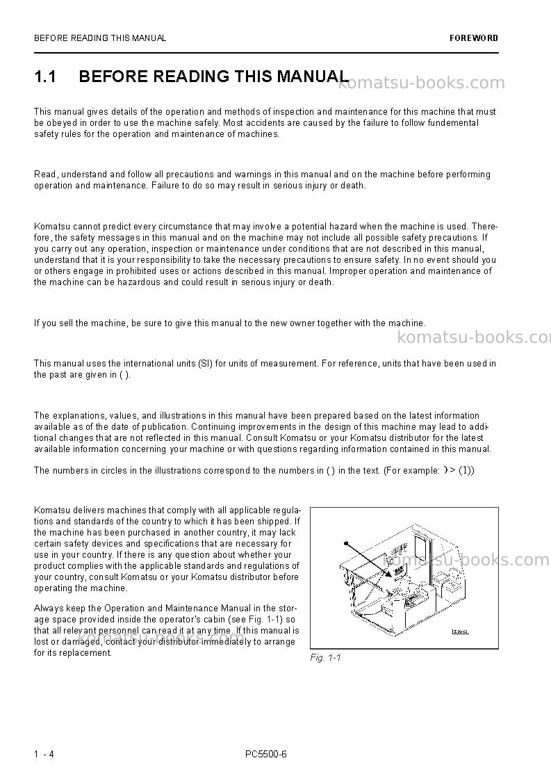 Komatsu pc5500-6deu Operation manual cover Page 4 Komatsu pc5500-6deu Operation manual cover Page 4