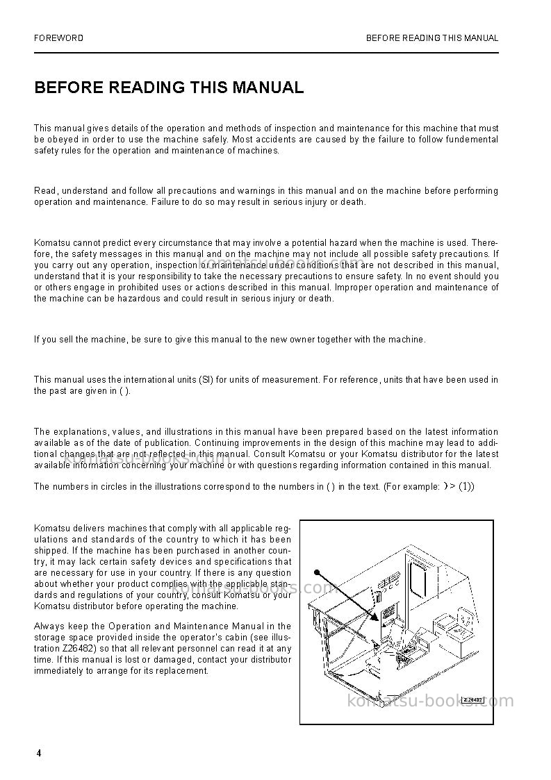 Komatsu pc3000-6deu Operation manual cover Page 4 Komatsu pc3000-6deu Operation manual cover Page 4