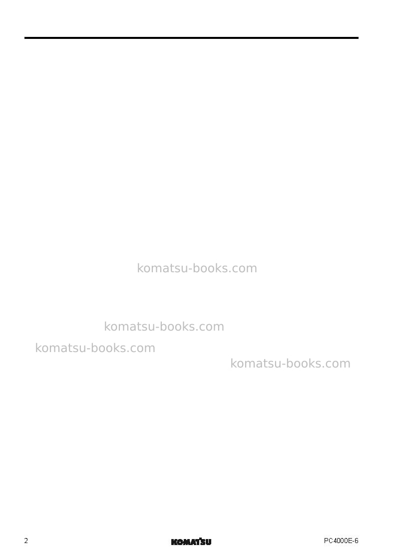 Komatsu pc4000e-6deu Repair & maintenance cover Page 4