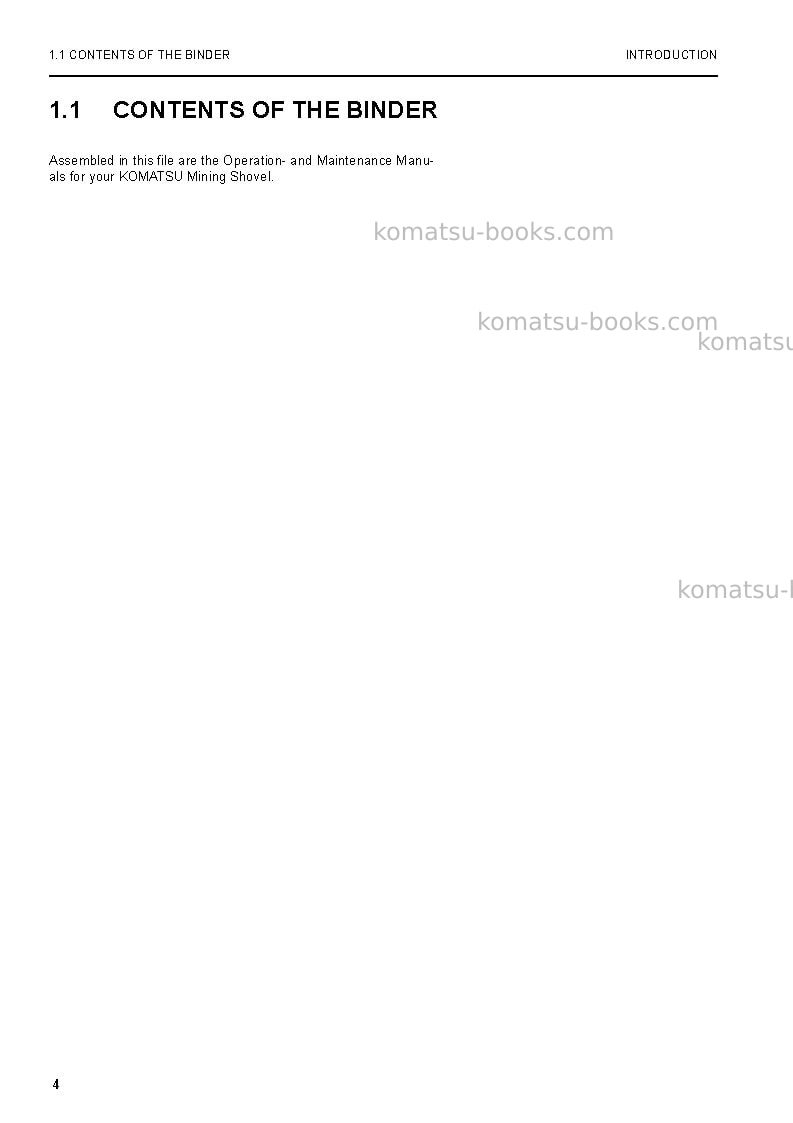 Komatsu pc5500e-6deu Repair & maintenance cover Page 4