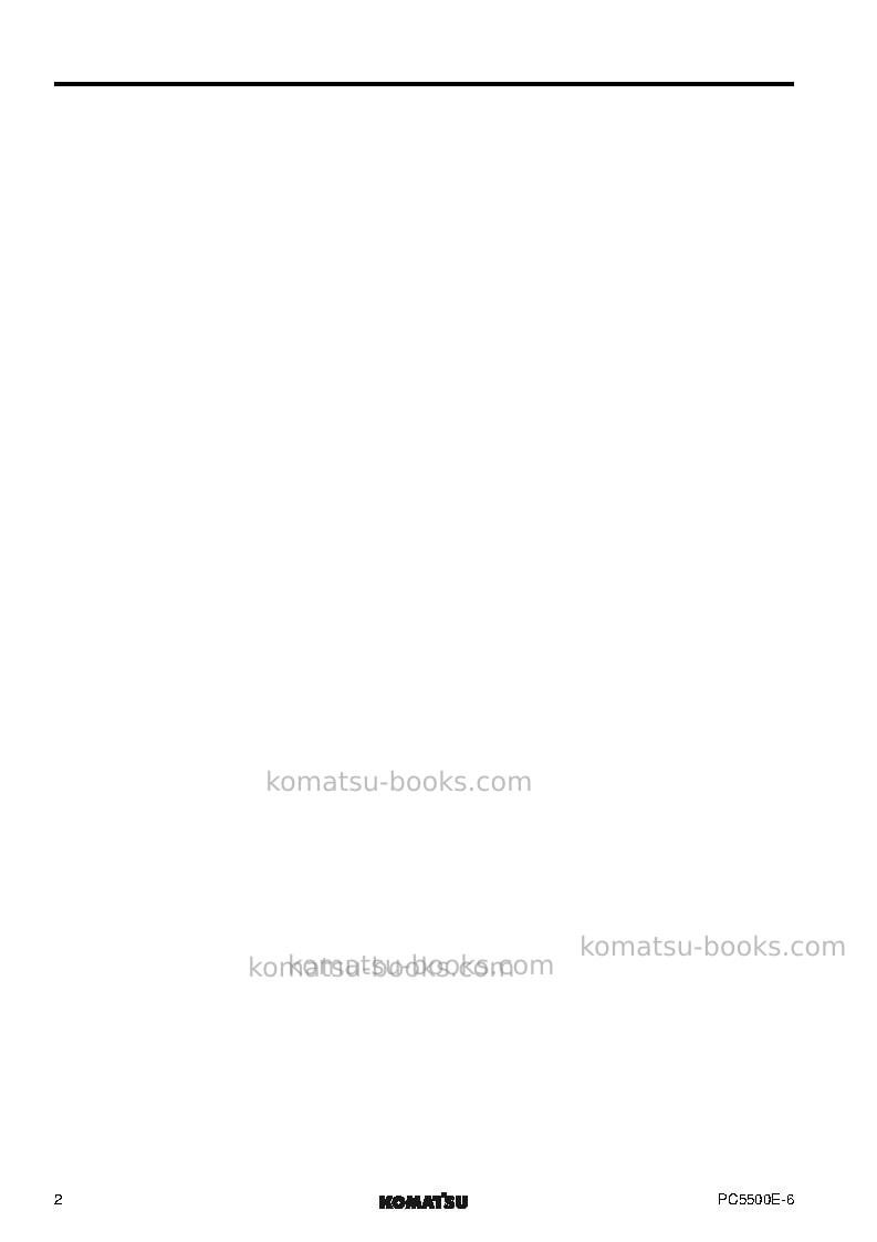 Komatsu pc5500e-6deu Repair & maintenance cover Page 4 Komatsu pc5500e-6deu Repair & maintenance cover Page 4